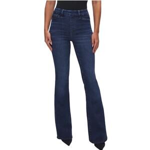 Good American Pull Up Dark Wash Flare Indigo Jeans